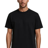 Camiseta de algodón para hombre – Transpirable, mangas cortas, cuello redondo – Negro pizarra