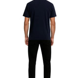 Camiseta de algodón para hombre – Transpirable, manga corta, cuello redondo – Azul marino