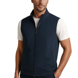 Chaleco Casual Masculino con Cuello Alto y Cierre de Cremallera