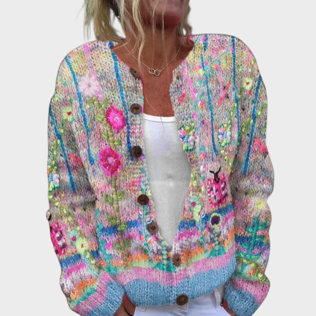 Teresa – Blommig cardigan för hösten