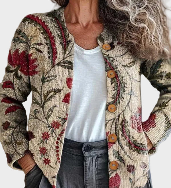 Pearla™ – Cardigan med naturinspirerat blommönster