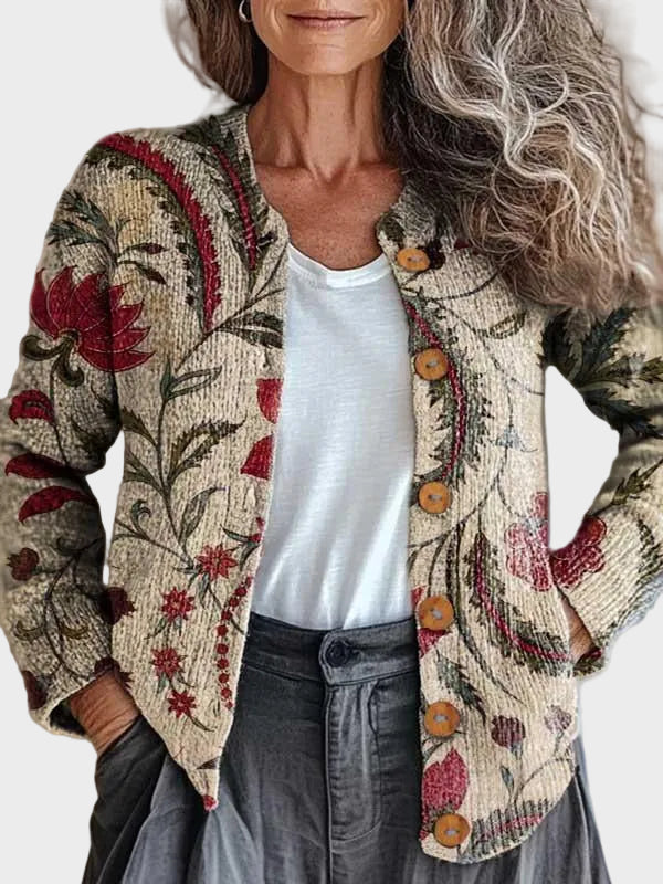 Pearla™ – Cardigan med naturinspirerat blommönster
