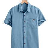 Camisa casual de manga corta de algodón para Hombre