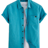 Camisa casual de manga corta de algodón para Hombre