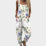 Blommig Byxdress med Vildblommor Vit