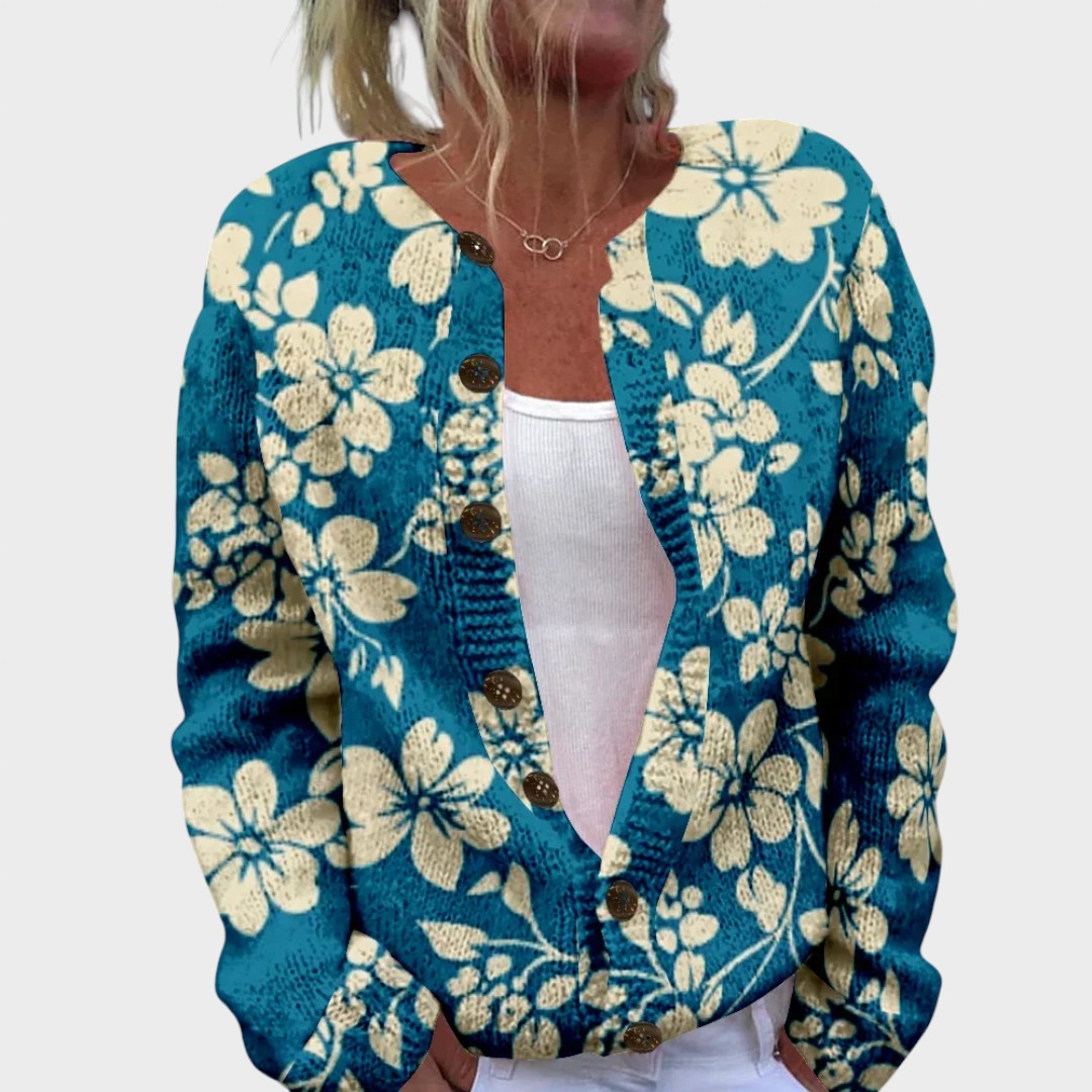 Mariana – Blommig cardigan för hösten