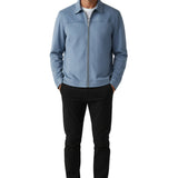 Chaqueta de Ante Azul Claro para Hombres – Elegante y Universal para el Día a Día
