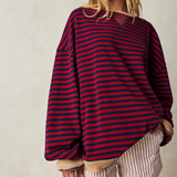Hazel | Oversized randig stickad tröja