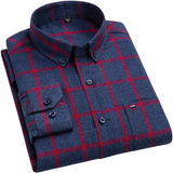 Camisa de cuadros de algodón premium para Hombre – Rojo