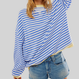 Hazel | Oversized randig stickad tröja