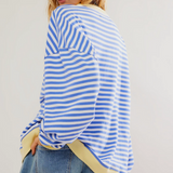 Hazel | Oversized randig stickad tröja