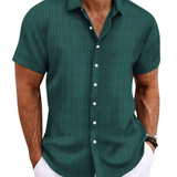 Camisa Intemporal de manga corta en algodón premium para Hombre