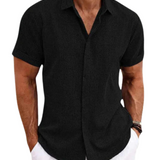 Camisa casual de algodón premium para Hombre – Negro