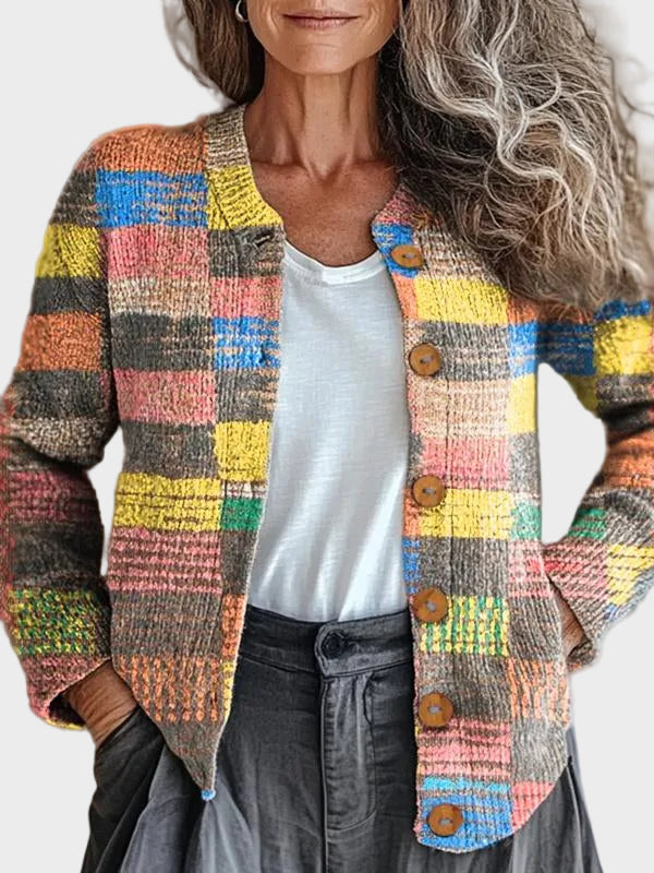 Mossfield™ – Flerfärgad rutig cardigan