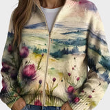 Zelda – Cardigan med dragkedja och skotsk tistel