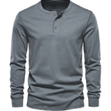 Camisa estilo Henley de algodón premium para Hombre