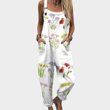 Blommig Byxdress med Vildblommor