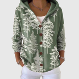 Stickad cardigan med huva