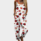Byxdress med nyckelpigor Vit