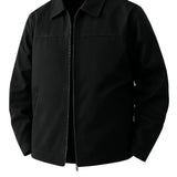 Chaqueta de Twill Ligero para Hombres – Negra – Corte Regular