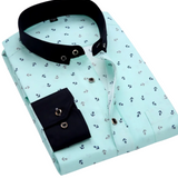 Camisa de estampado marino de algodón premium para Hombre