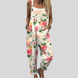 Byxdress med pastellrosor