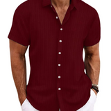 Camisa Intemporal de manga corta en algodón premium para Hombre