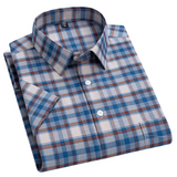 Camisa Intemporal de manga corta de algodón para Hombre – Marino