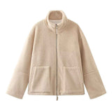 Elsie | Teddyjacka i fleece med dragkedja