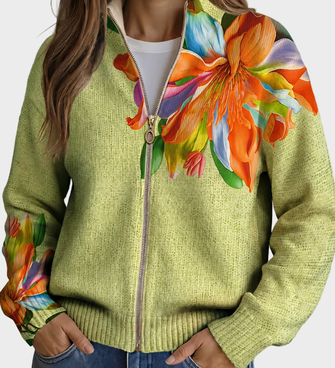 Sidonie – Cardigan med tropiska liljor