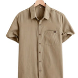 Camisa casual de manga corta de algodón para Hombre
