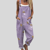 Byxdress med bin och fläder