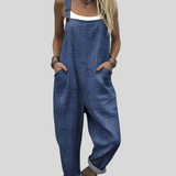 Byxdress Jeansblå med strukturtoppar