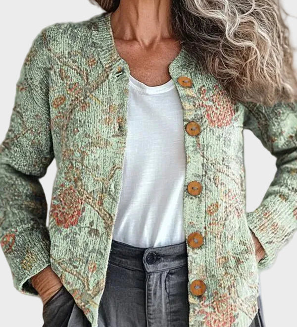 Jemrose™ – Cardigan med botaniskt tryck