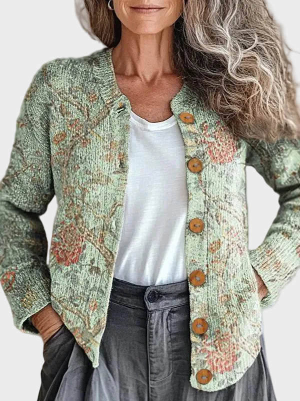 Jemrose™ – Cardigan med botaniskt tryck