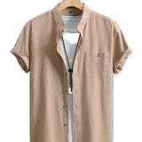 Camisa casual de manga corta de algodón premium para Hombre