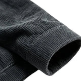 Chaqueta de hombre de terciopelo con cuello de sherpa y botones a presión - Gris oscuro