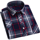Camisa de cuadros de manga corta de algodón para Hombre