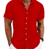 Camisa Intemporal de manga corta en algodón premium para Hombre