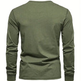 Camisa estilo Henley de algodón premium para Hombre