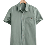 Camisa casual de manga corta de algodón para Hombre