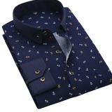 Camisa de estampado marino de algodón premium para Hombre