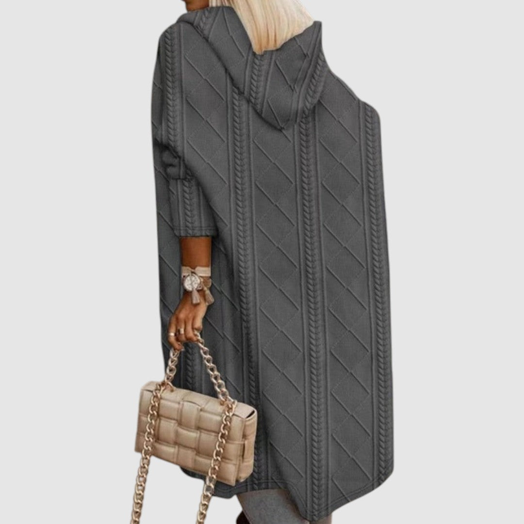 Lucie – Lång cardigan med huva – bild 6