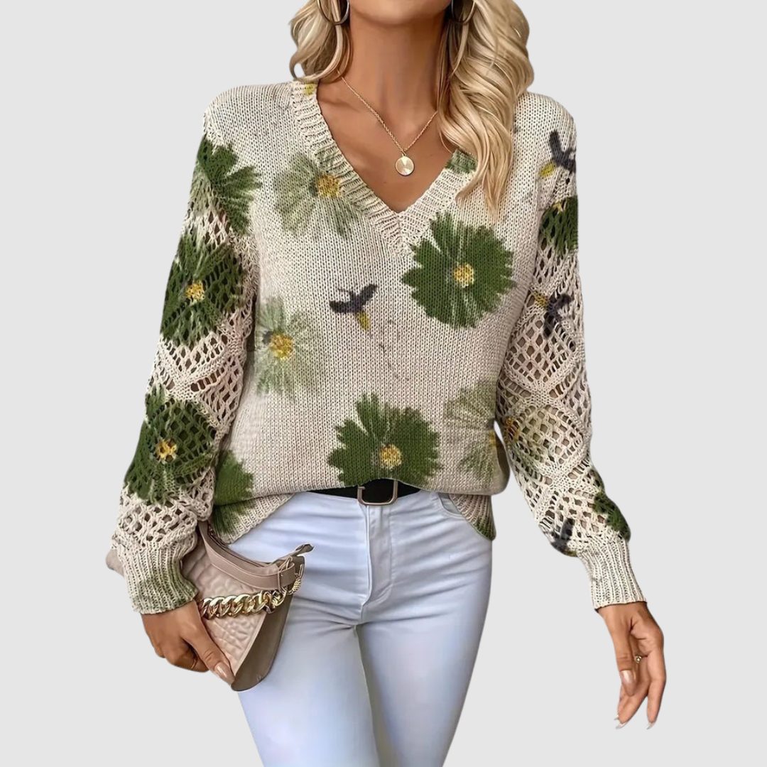 Meda – Elegant tröja med blommönster – bild 5