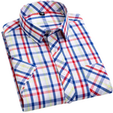 Camisa de cuadros de manga corta de algodón para Hombre