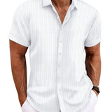 Camisa Intemporal de manga corta en algodón premium para Hombre
