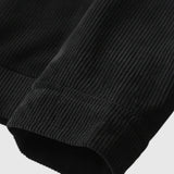 Chaqueta de terciopelo para hombre con cuello de sherpa y botones a presión - Negro