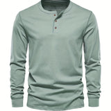 Camisa estilo Henley de algodón premium para Hombre