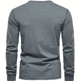 Camisa estilo Henley de algodón premium para Hombre