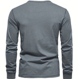 Camisa estilo Henley de algodón premium para Hombre